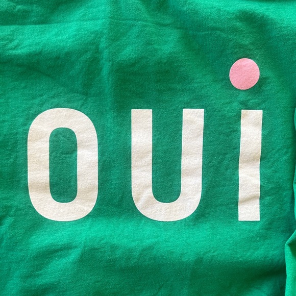 Clare V. Oui Bright Green Crewneck Sweatshirt - Picture 3 of 4